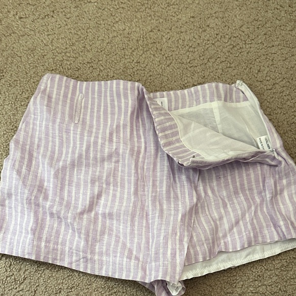 NWOT- Pastel Purple Striped High Waist Women's Shorts - Picture 6 of 8